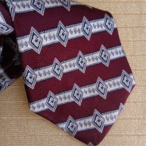 Pierre Cardin Red White Blue Silk Tie men`s made in USA